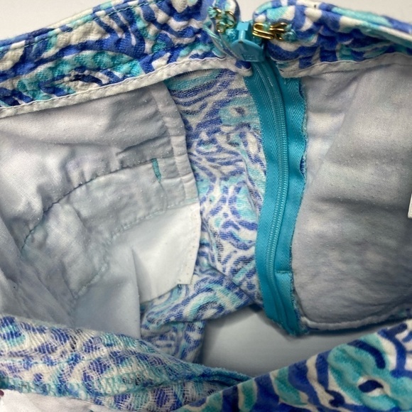 Lilly Pulitzer WOMENS  Shorts Flat Front Side Zip Size 2 Navy White Swirl - Picture 11 of 11